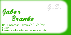 gabor branko business card